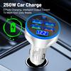 PD 5 In 1 QC3.0 Car Charger 12-24V Cellphone Adapter Digital Display 4 USB Type C Fast Charging For iPhone Samsung Huawei Xiaomi