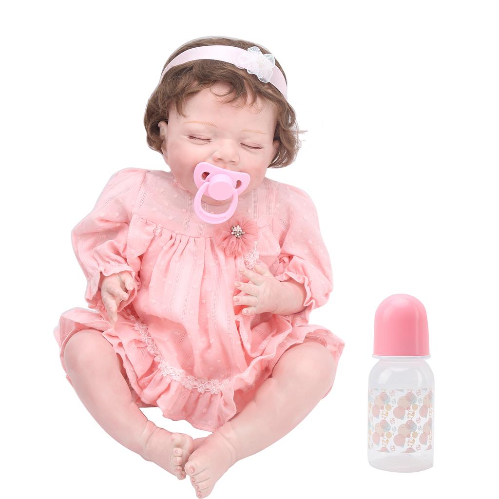 Милая спящая кукла-реборн, мягкая на ощупь, силиконовая, для ролевых игр, 50 см