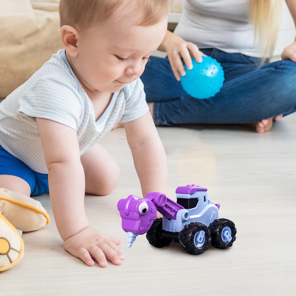 Dinosaur Truck Toys For Toddlers, Transforming Robot Toys For Toddlers, 4 Pack Construction Vehicles Set, Dinosaur Racing Car Toys, Press