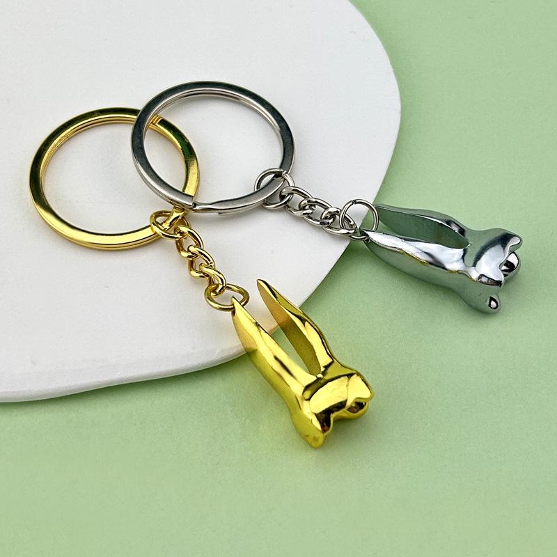 Creative Dental Keychain: Tooth Simulation with Mouth Mirror & Pliers - Perfect Dentist Gift & Promotional Tool