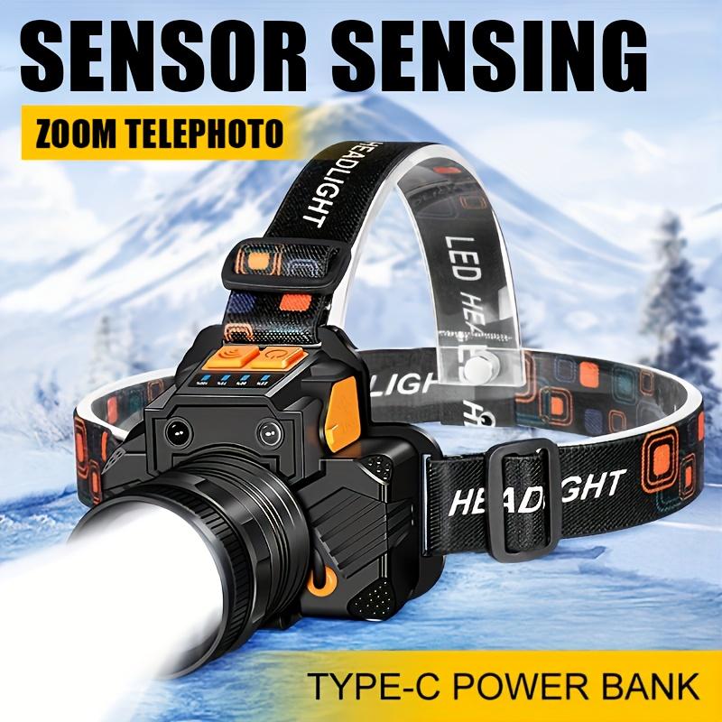 Перезаряжаемые светодиодные налобные фонари 3 режима освещения регулируемое фокусное расстояние USB подходят для кемпинга, охоты, рыбалки, пеших прогулок и исследования на открытом воздухе