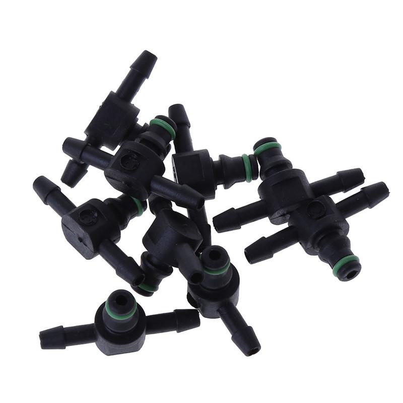 10Pcs T Type Connector Pipe Injector Assy Return Oil Backflow Hose Joiner Tube Fuel For 110 Series Injector
