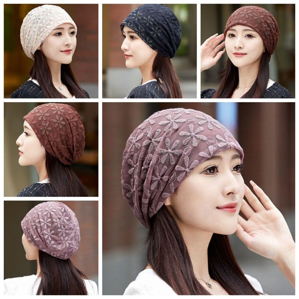 Ажурная вязаная шапка-тыковка с вырезами, кружевной цветочный тюрбан, шапки-бини, осенние шапки-бини, весна-лето