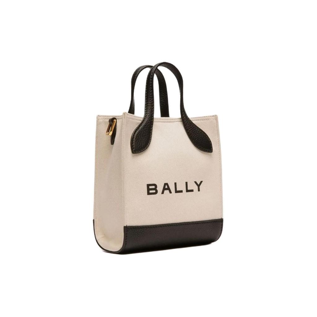 Bally Кожаная сумка-тоут с золотыми металлическими акцентами Мини Женская сумка-тоут Белая 6306502