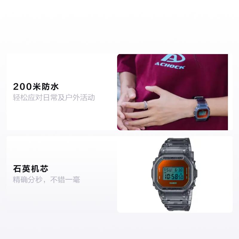 Casio Кварцевые часы для мужчин и женщин, цвет циферблата DW-5600TLS-8PR