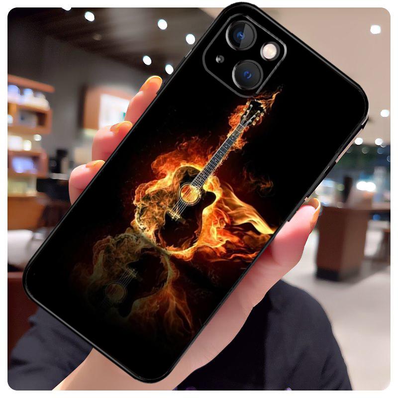 Чехол-кейс с рисунком гитарной музыки для iPhone 16 13 14 11 12 15 Pro Max X XR XS Max Plus 14 Plus Задняя крышка