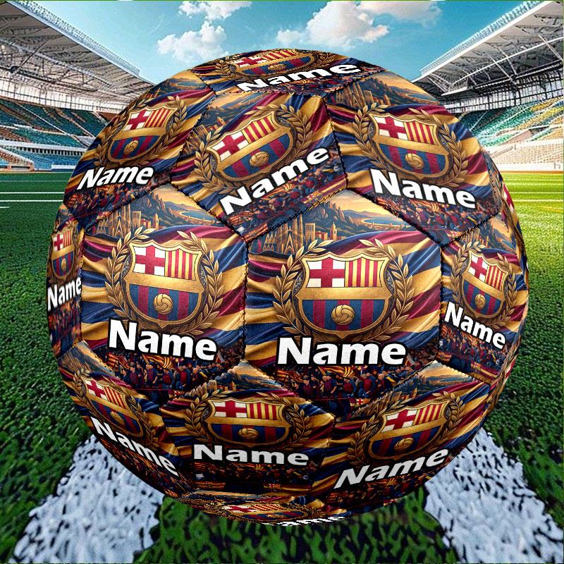 Custom Name Personalized FOOTBALL Club Barcelona Print Size 5 Soccer Ball Training & Match Football, for Team, Kicking, Gift for Football Enthusiasts
