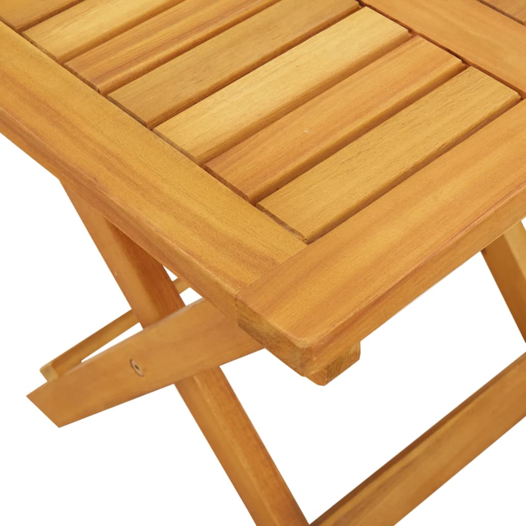 Sun Lounger with Cushion and Table Solid Acacia Wood