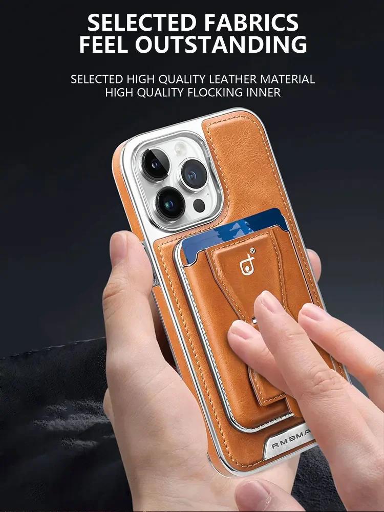 Магнитный кошелек 2 в 1, невидимая подставка, кожаный чехол для IPhone 15 Pro Max 15Plus 14 13 12, держатель для карт, чехол