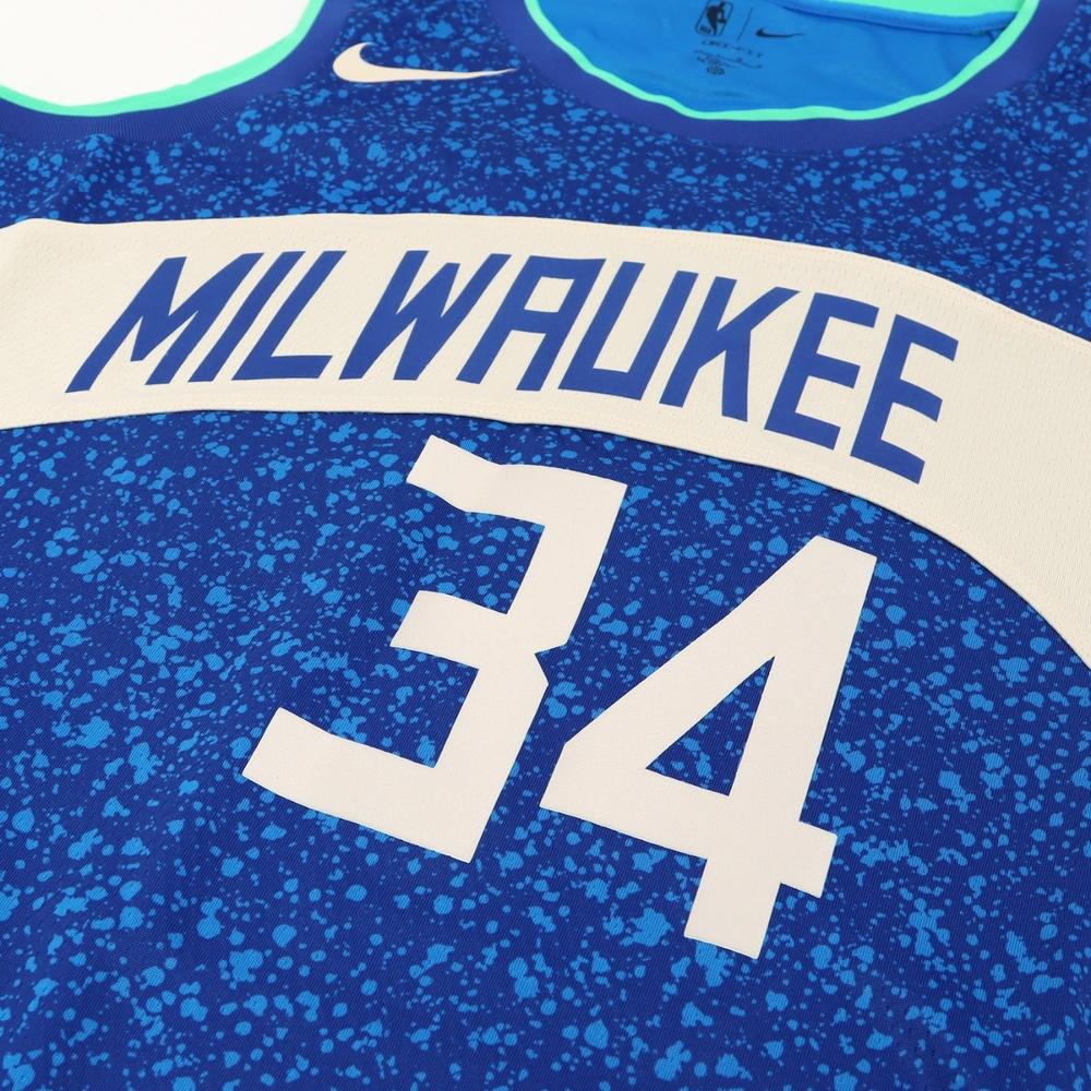 Nike NBA Milwaukee Bucks Giannis Antetokounbpo City Edition 23/24 Swingman Jersey Multicolor Men Streetwear DX8509-407