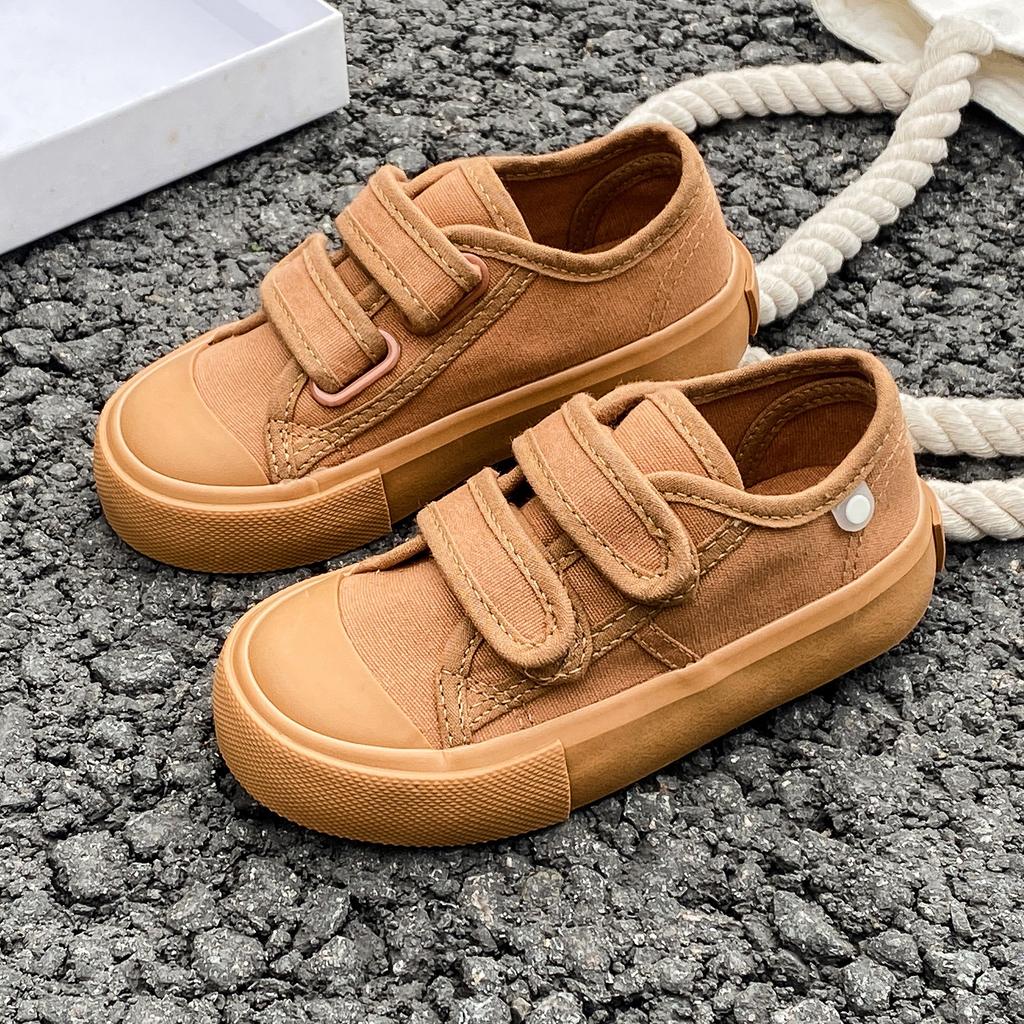 Unisex New All-match Child Girl Sneakers Flat Heel Children Shoes for Kids Boys Pupils Button Canvas Baby Shoes Kids F08123