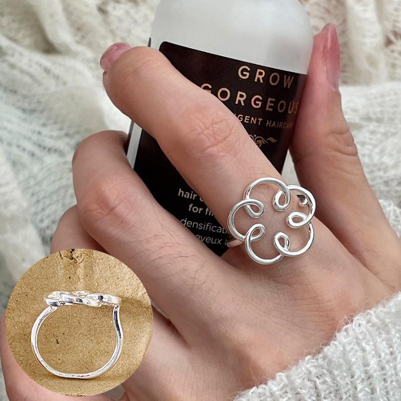 Серебряное кольцо 925 пробы, геометрическое, многослойное, с круглыми бусинами, женское, модное, панк, темперамент, гипоаллергенное, шарм, ювелирное изделие