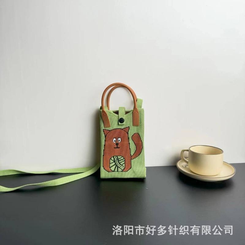 Премиальный сенсорный ns сумка для мобильного телефона новая мультяшная вязаная сумка дофаминовая ниша универсальная сумка-мессенджер через плечо сумочка