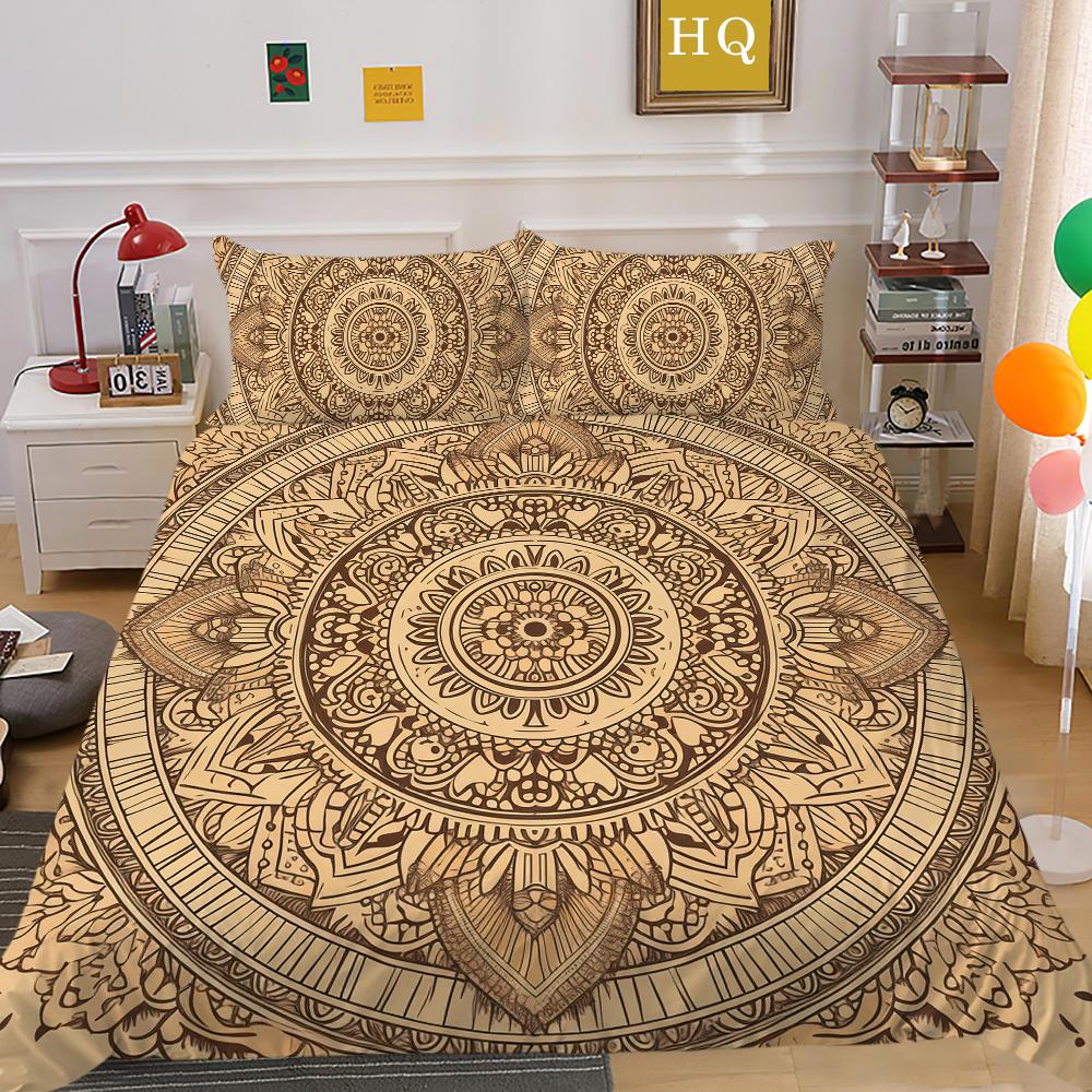 Mandala Printed Home Textiles Full Size Polyester Bed Clothes Woman Girl High Quality Comforter Cover Sets