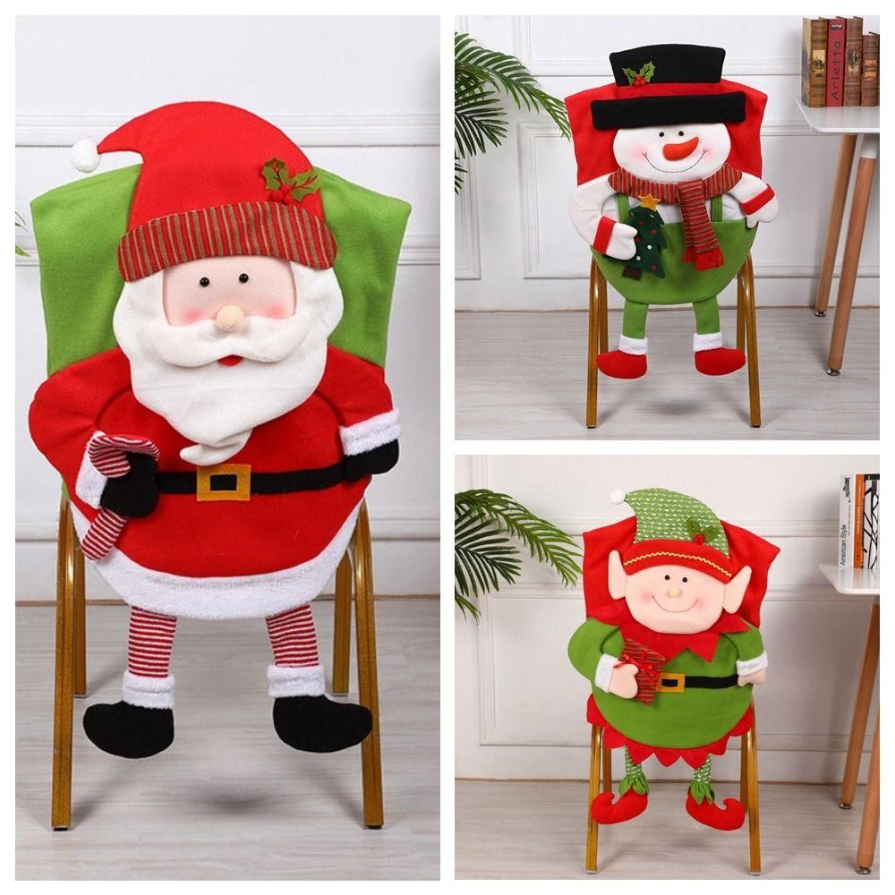 Cartoon Dinner Chair Seat Cover Seat Protector Wear for Chairs Christmas Chair Cover Party Decor