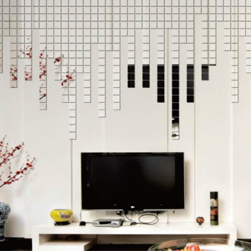 Акриловая настенная наклейка удивительная 100 шт. Акриловая 3D настенная настенная наклейка зеркальный эффект домашний декор DIY