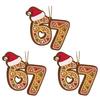 Christmas Ornament Acrylic Gingerbread Number 67 Pendant with Hat Festive Xmas Tree Decoration Holiday Gift