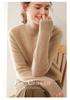 Women's Red Diamond Pattern Cashmere Sweater: Half-High Collar, Thickened, Plus Size, Loose, Warm, Autumn/Winter, Short Style.