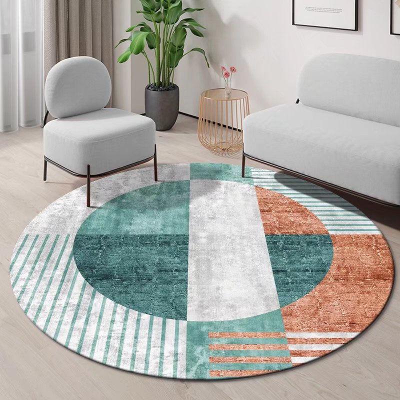 Круглый ковер Nordic Living Room Light Luxury Carpet Home Bedroom Cradle Swivel Chair Anti Dirty Simple Study Room