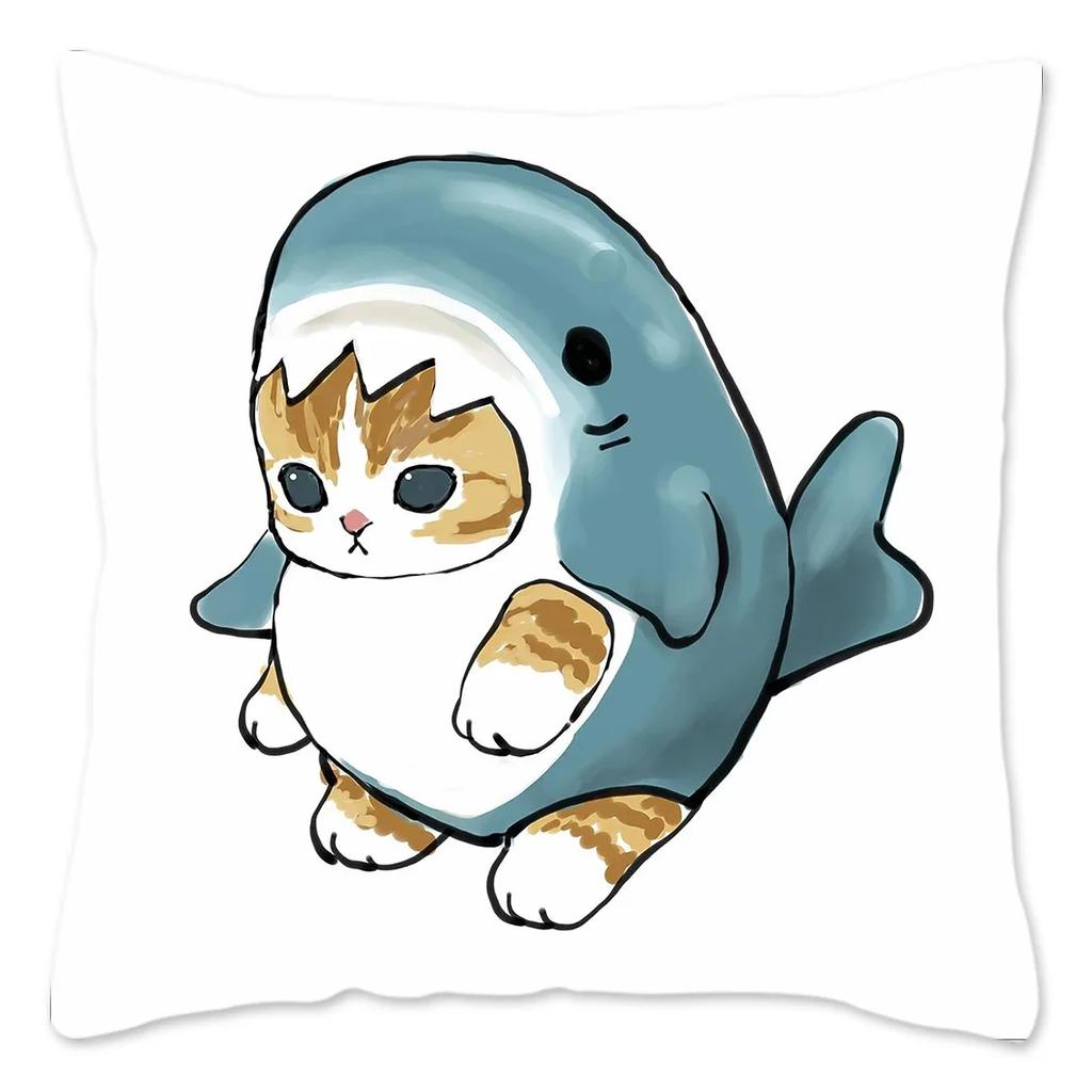 Забавная наволочка CatShark, украшение для дома, полиэстеровая наволочка для дивана, кавайная наволочка для подушки, fundas cojines X