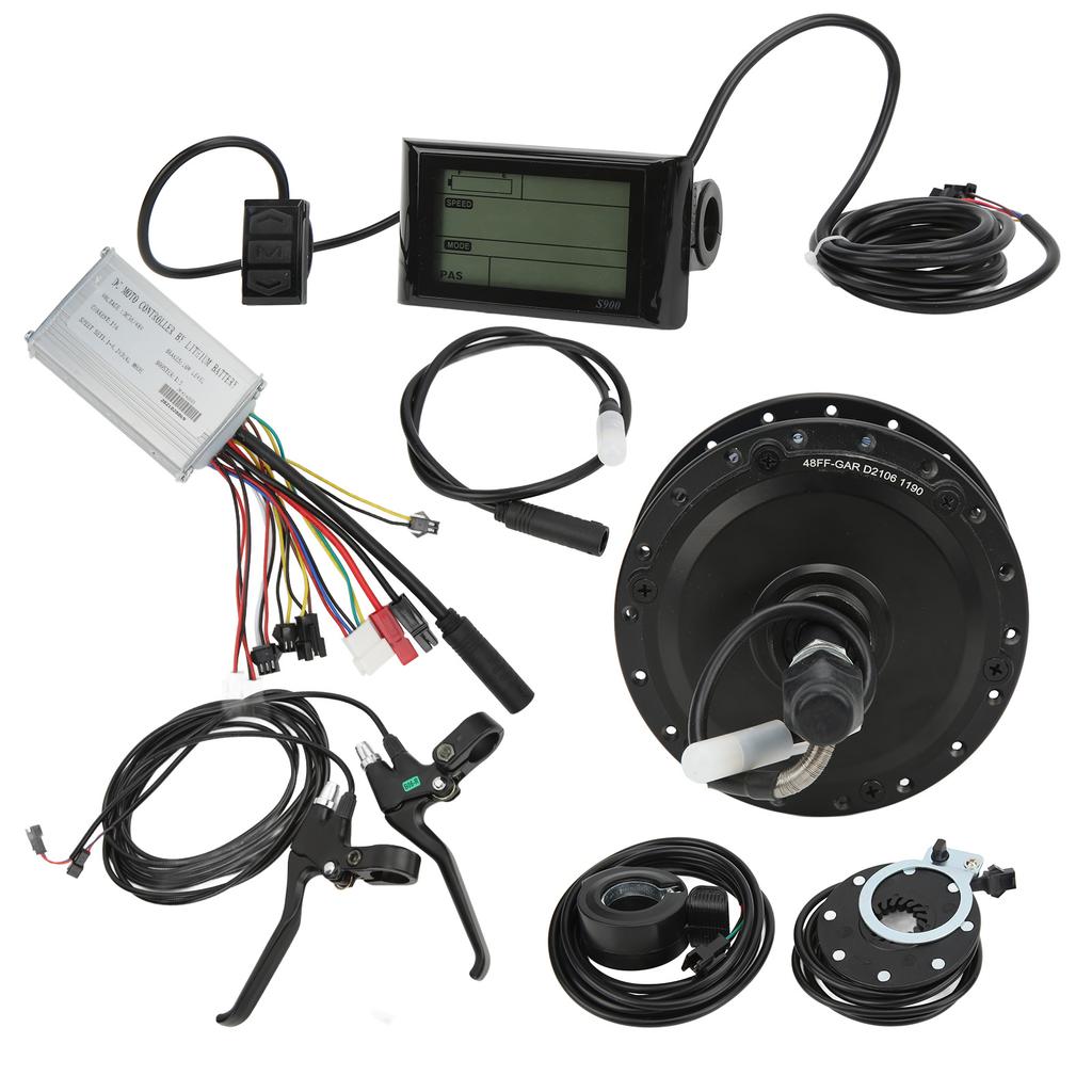 Комплект для переоборудования электровелосипеда 48 В 250 Вт Контроллер 15 А ЖК-панель S900 Комплект мотор-колеса с задним приводом Для 20-дюймового обода со спицами