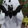 Halloween Window Decorations Ghost Figurine, Cute Resin Statue, Creative Holding White Props Bat/Drink Tabletop Ornament for Home Party, Trick