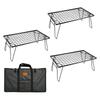 Camping Moon Field Rack Ground Rack Folding Rack Black Plated Steel with Storage Bag Main T-230 3 Piece Set T-230-3T