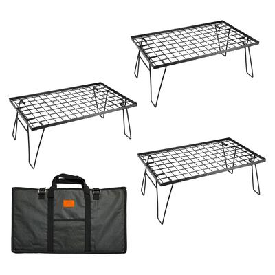 Кемпинговая стойка Moon Field Rack Ground Rack складная стойка из черной стали с сумкой для хранения Основная стойка T-230 из 3 предметов T-230-3T