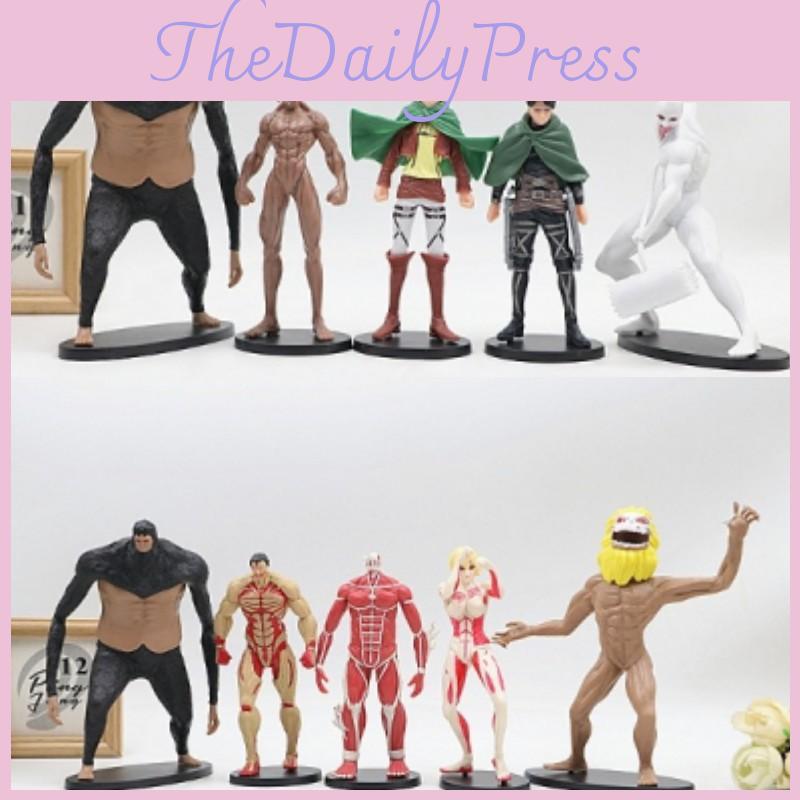 Набор фигурок по «Атаке титанов» из 10 штук: Микаса, Эрен, Леви, Звероподобный титан и другие!