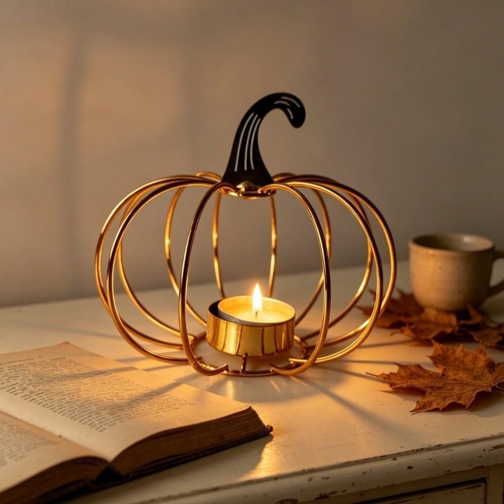 Iron Halloween Incense Burner Rustic Style Tealight Holder Creative Candlestick Autumn Harvest