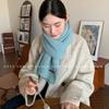 Funi Blue Wool Blended Knitted Wool Scarf Women's Korean Style Autumn and Winter Warm and Windproof Fashionable Versatile Scarf