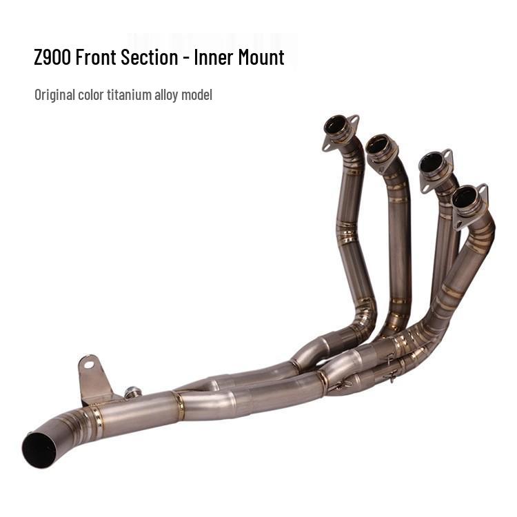 Kawasaki Z900 Titanium SC Exhaust System: Blue-Baked Front Section for Motorcycle Modification
