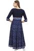 Bimba Women's A Line Kurta Designer Blue Kurti Ethnic Long Flared Blouse