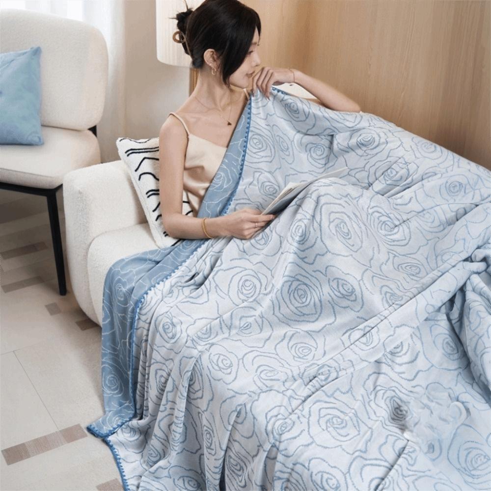 Breathable Air-conditioned Comforter Thin Nap Blanket Durable Cool Feeling Summer Blanket Adults