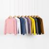 Korean Style Kids' Solid Color Cotton Turtleneck Long Sleeve Shirt for Spring and Autumn