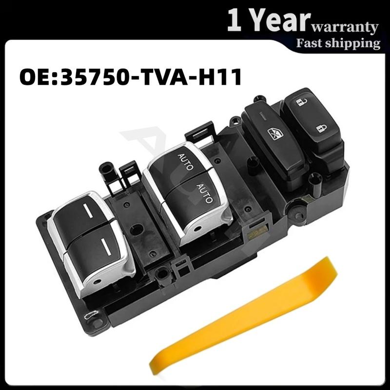 35750-TVA-H11 Front Left Master Power Window Switch Glass Lifter Button for Honda Accord - pire 2018- Driver Side