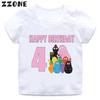 Cute Barbapapa Print Cartoon Girls Clothes 1 2 3 4 5 6 7 8 9 Years Happy Birthday Kids Short Sleeve T shirt Baby Boys TShirts