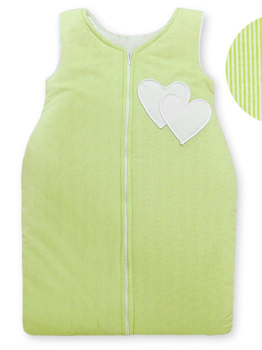 Cotton Sleeping Bag for Children 6-12 Mcy Tog 2.5 Year-Round Insulated Hearts Stripes Green