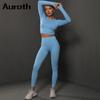 Спортивные костюмы Auroth, женский комплект для йоги, бесшовные леггинсы с длинными рукавами и высокой талией для фитнеса, спортивная одежда