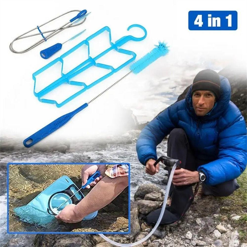 Hanger Pipe Water Bladder Cleaning 4 in 1 Hydration Bladder Brushes Cycling Hiking