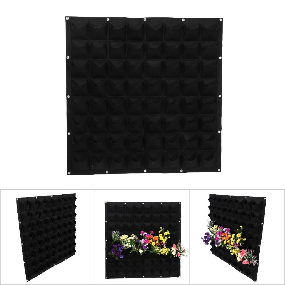 64 Pockets Plant Bag 100*100cm Grow Bag Durable Wall Plant Bags Flower and Vegetable Planting