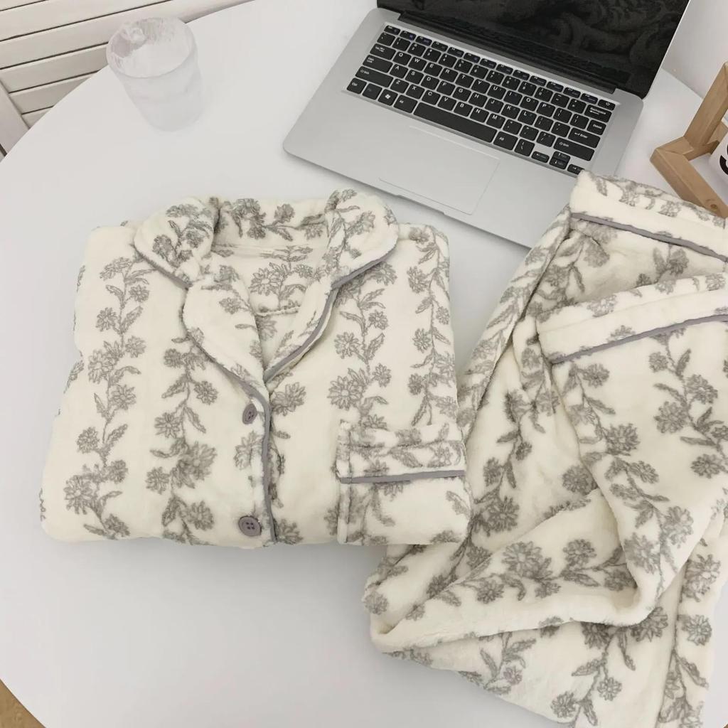 2023 Women's Japanese Bear Pajamas: Cozy Flannel & Coral Fleece for Autumn/Winter