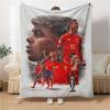 Football Player Action printed flannel breathable and warm blanket, a stylish home gift, suitable for home, office and bedspread use. 0710a4