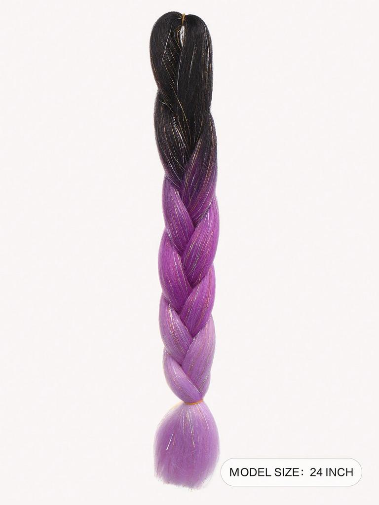 24inch Synthetic Braiding Hair Mix Tinsel Glitter Tricolor Synthetic Hair Extensions Jumbo Braids 1pc