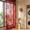 French Country Lace Sheer Curtain With Circular Mirror Flower Semi-Sheer Living Room Bedroom Balcony Bay Window