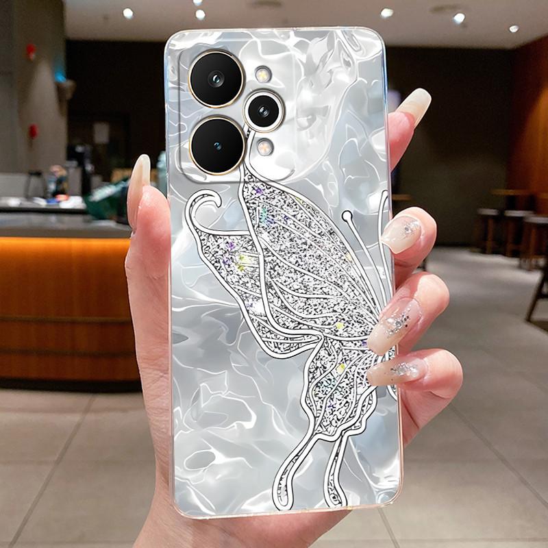 Для Realme 15 Pro 15T 5G Элегантный Цветок Бабочка Бант Чехол для Телефона Funda RMX5106 RMX5101 Мягкий Силикон Прозрачный ТПУ Гелевый Чехол