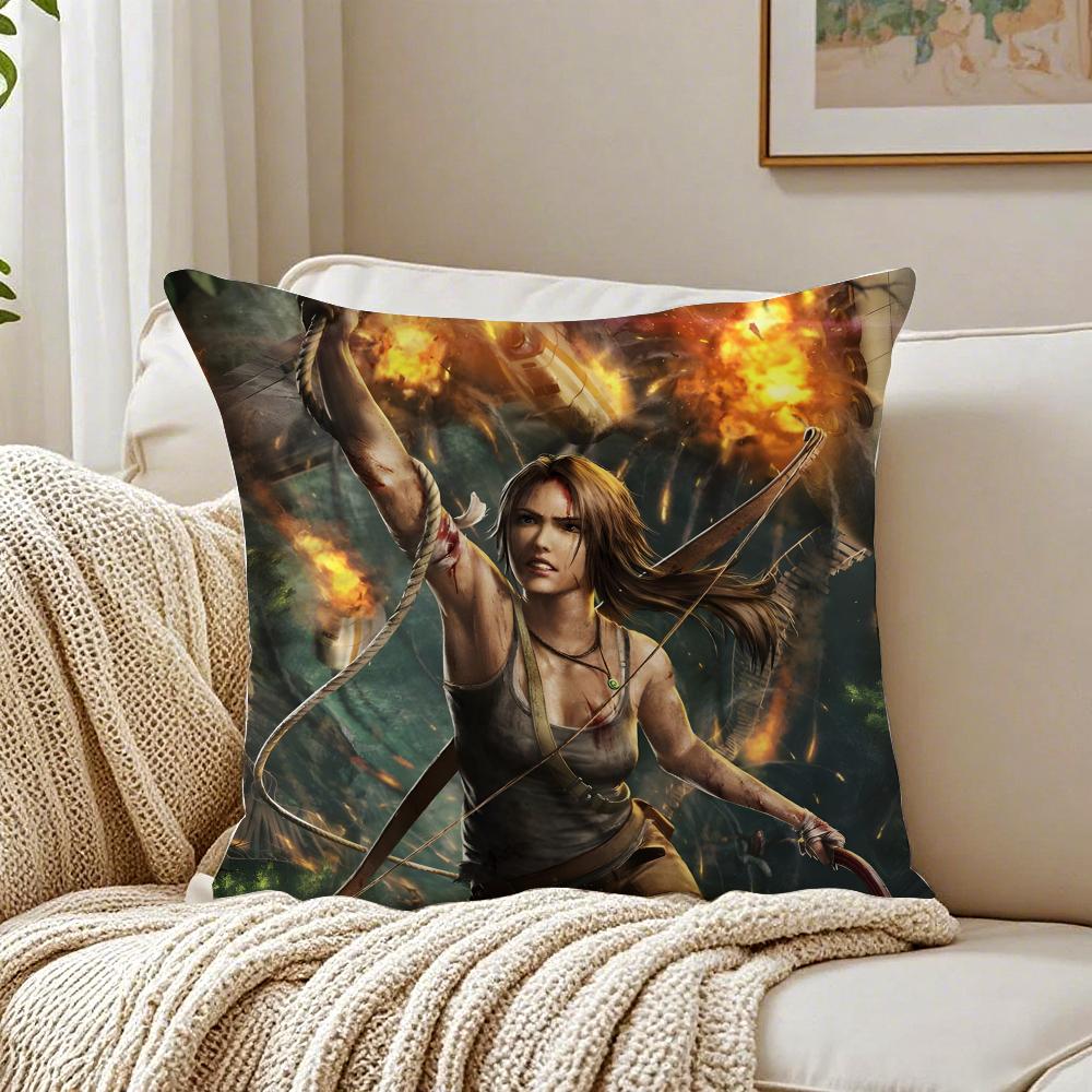 game adventurous TTomb RRaider Cushion Cover Pillowcase Antidustmite living Room Sofa Decor Cushion Room