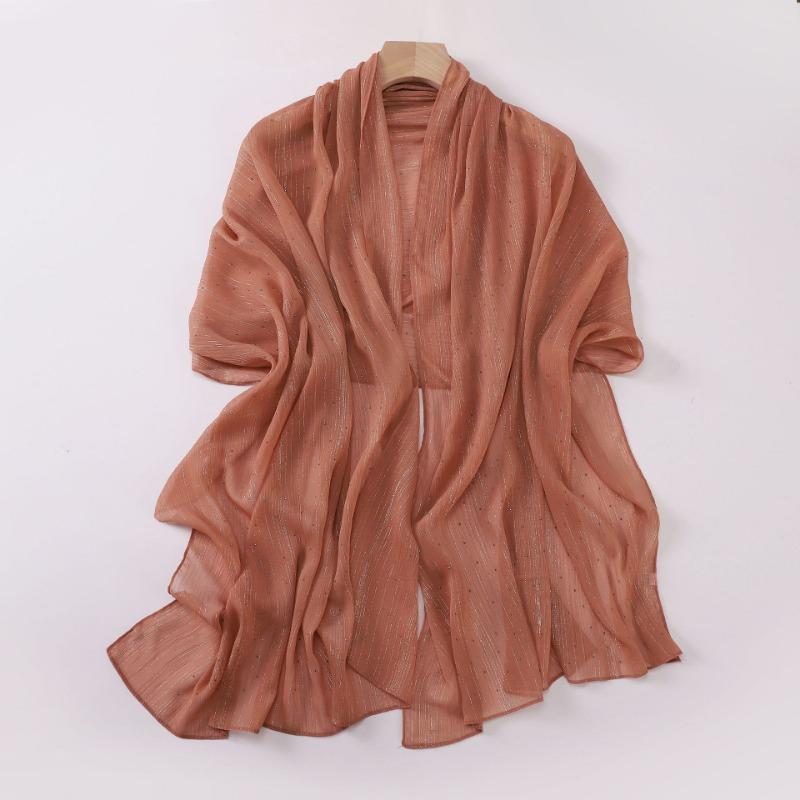 Fashion Crinkled Shimmering Star Rhinestone Long Scarf For Women