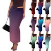 Women's Casual Fashion Gradient Printed Fishtail Split Skirt Elasticated Slim Half-body Skirt