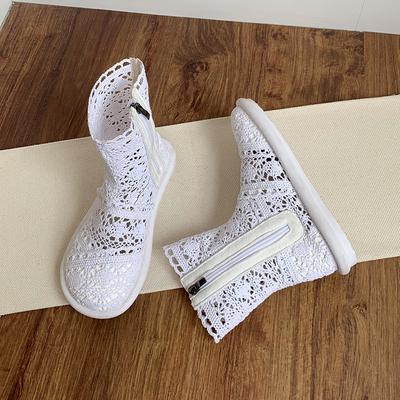 Литературный Мори женский кружевной сетчатый летний пляжный приморский рыбацкие туфли сетчатые ботинки круглый носок мягкая подошва плоская обувь женские ботинки полые